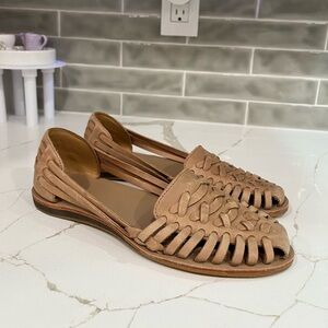 Nisolo Tan Cutout Flats